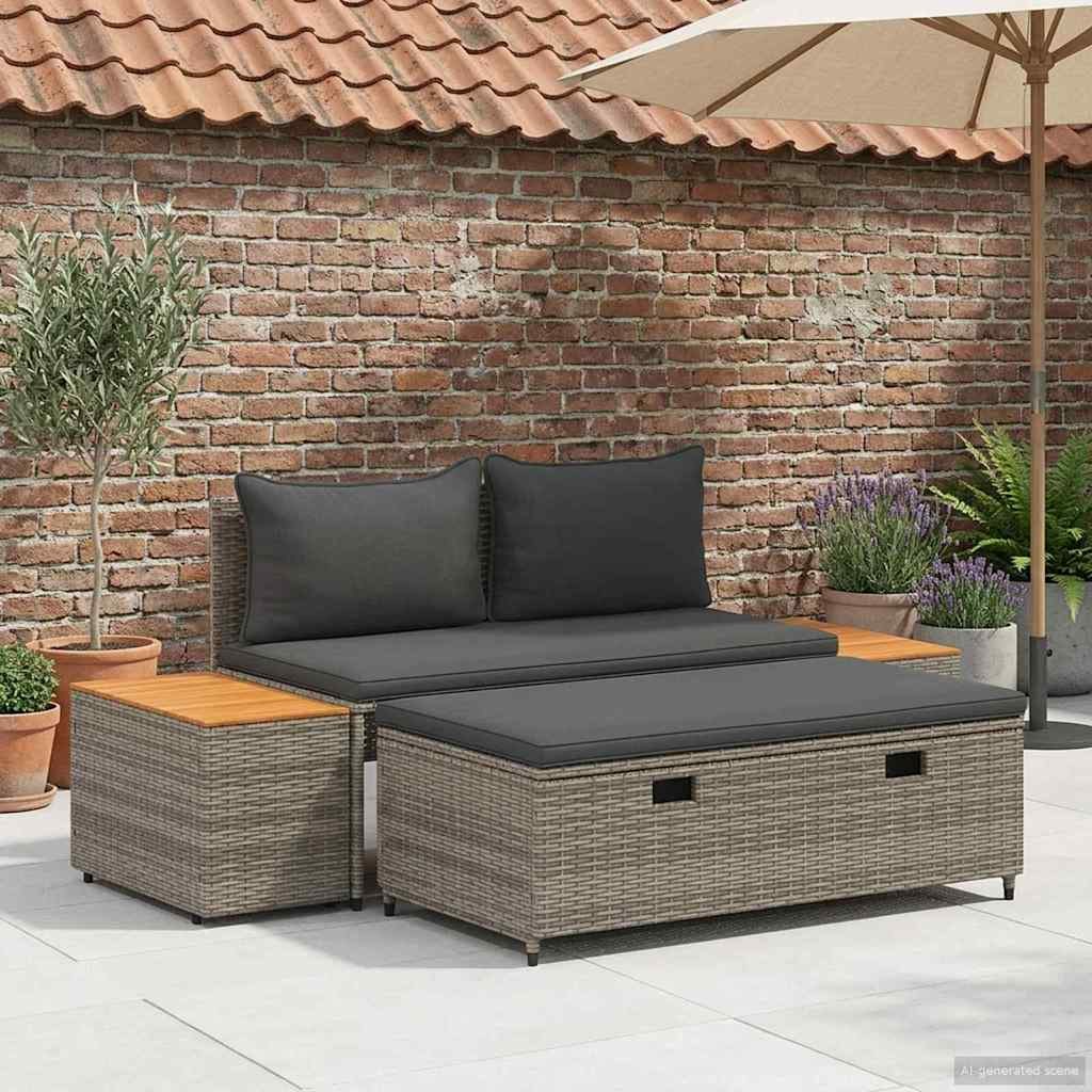 VidaXL Zestaw sof na zewnątrz 4 -Seater 4 pcs 55 x 30 x 39 cm