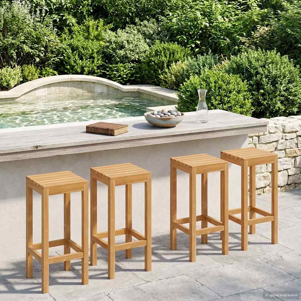 VidaXL Stołek barowy 4 pcs naturalny Lite drewno teakowe