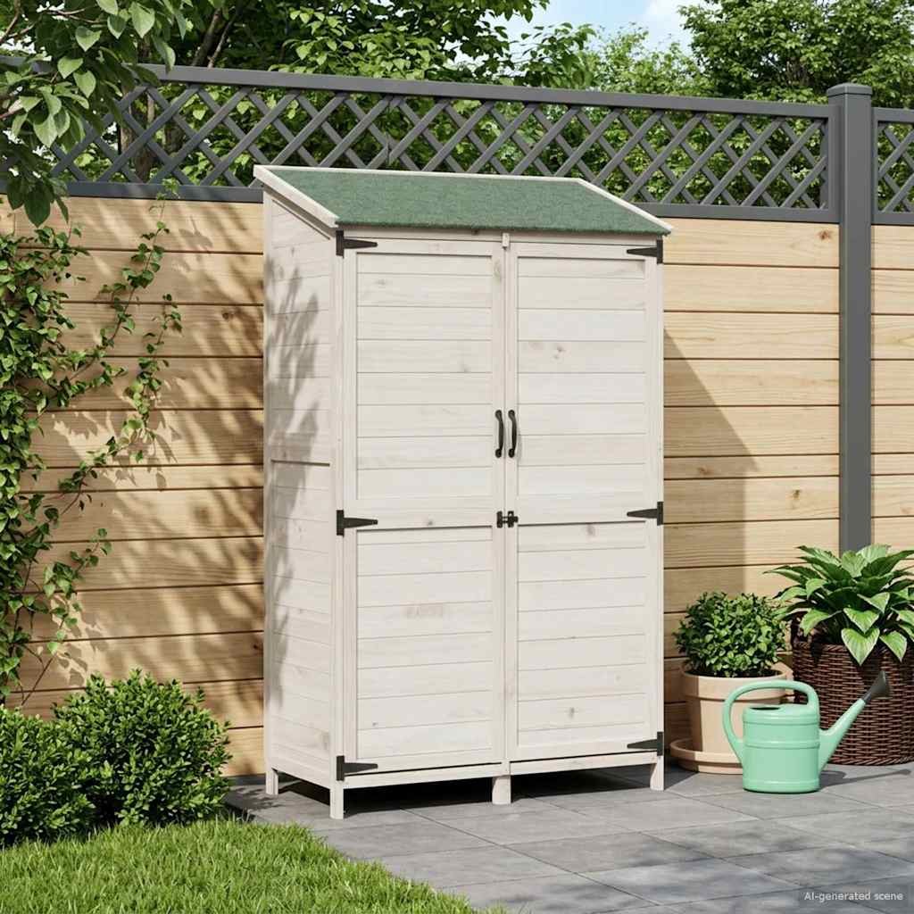 VidaXL Shed ogrodowy Biały 106,5 x 56 x 176 cm Drewno inżynieryjne