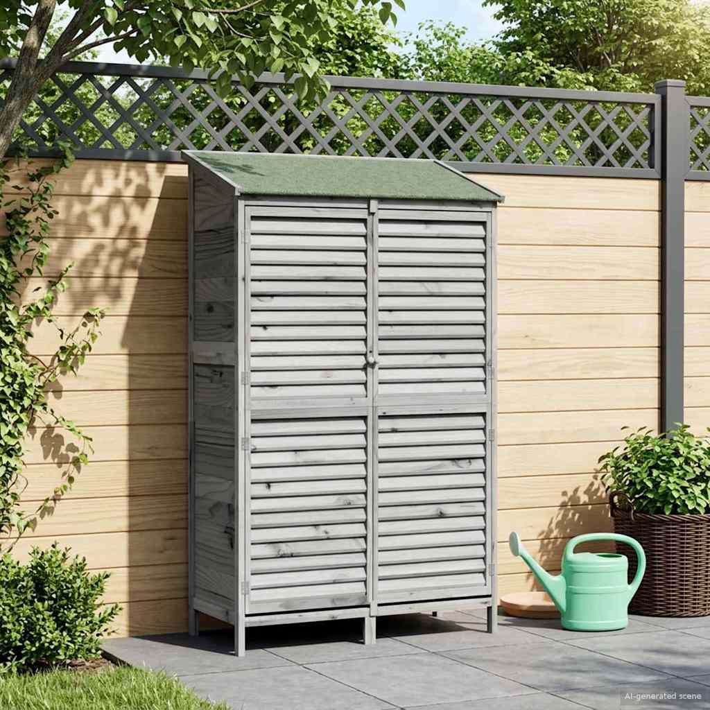 VidaXL Shed ogrodowy Szary 106 x 56 x 176,5 cm Drewno Świerkowe