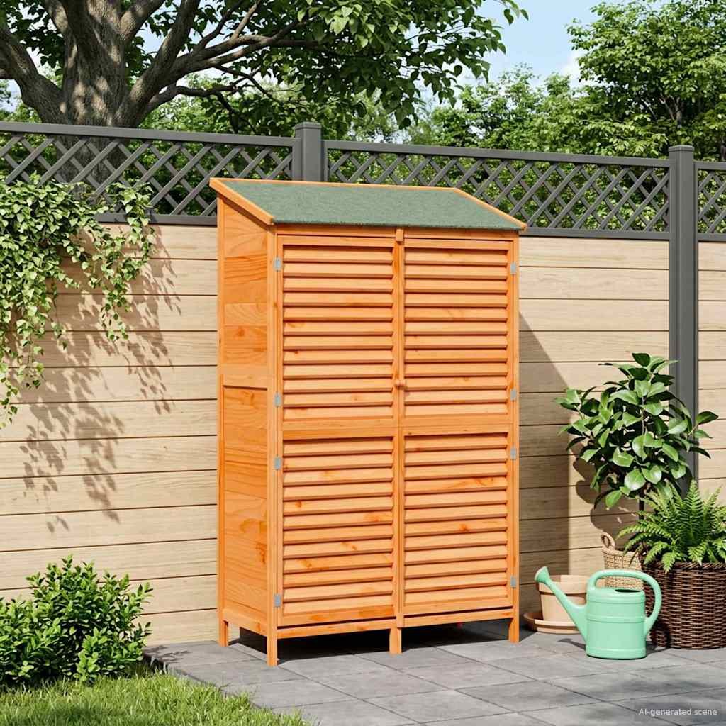 VidaXL Shed ogrodowy brązowy 106 x 56 x 176,5 cm Drewno Świerkowe