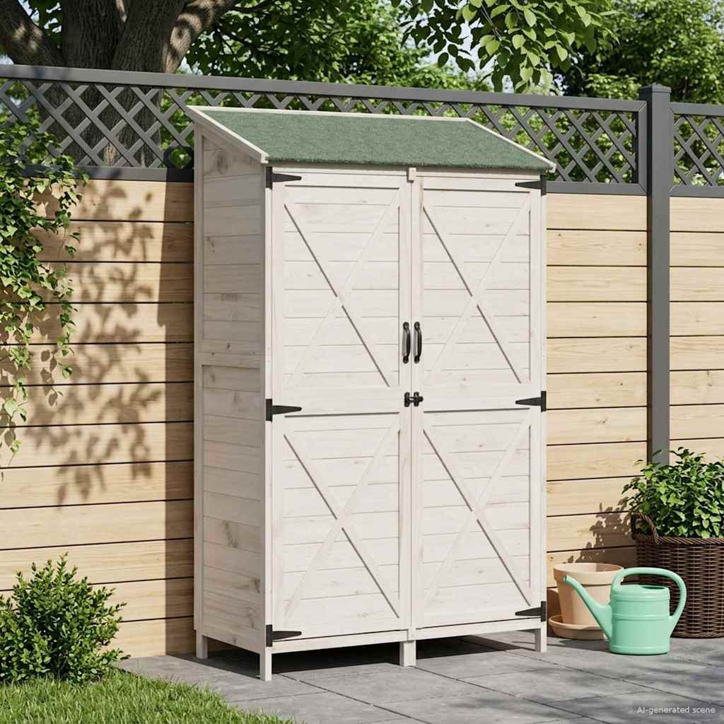 VidaXL Shed ogrodowy Biały 106 x 56 x 176,5 cm Drewno inżynieryjne