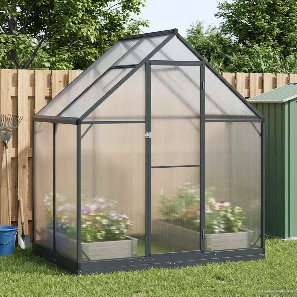 VidaXL Szklarnia Ogrodowa z drzwiami antracytowy 183,5 x 123 x 207 cm