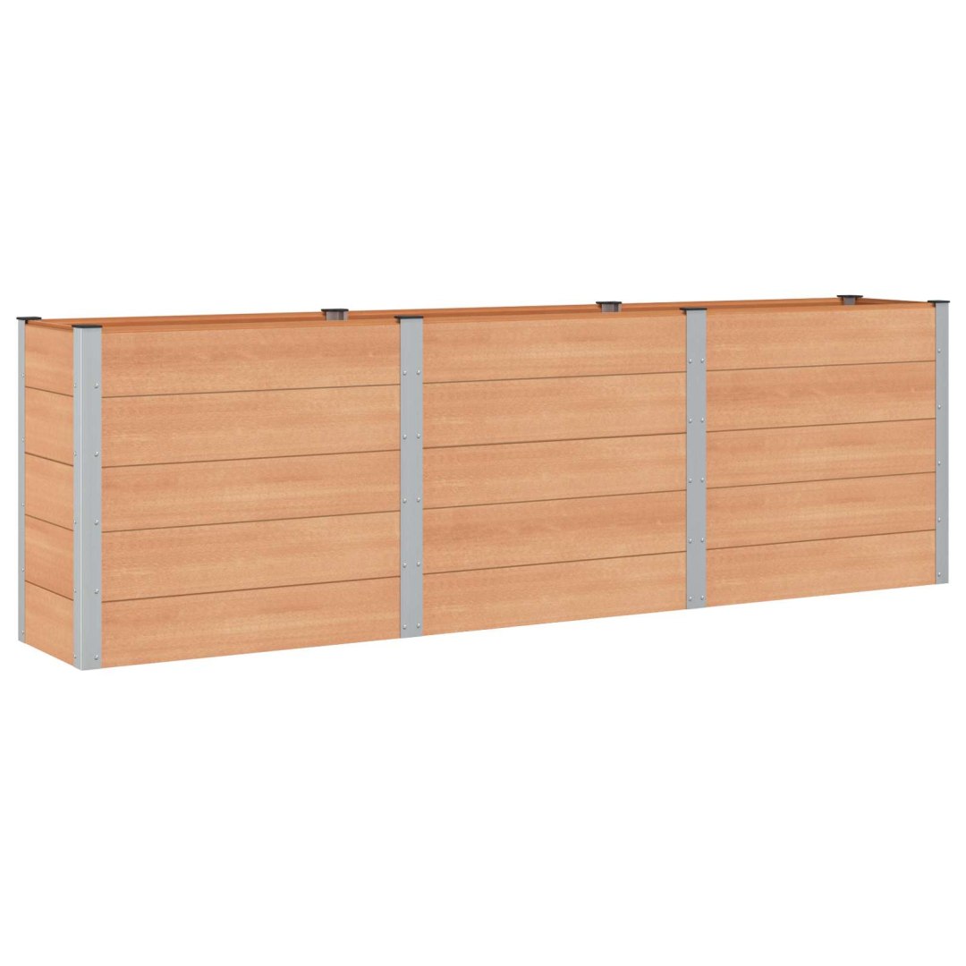 VidaXL Podniesiona rabata ogrodowa brązowy 300 x 50 x 91 cm