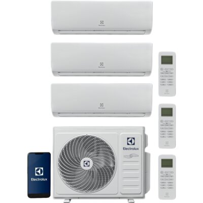 ELECTROLUX Klimatyzator Multi Split, Pompa ciepła powietrze - powietrze EACO/I-27 FMI-3/N8 + 3 x EACS/I-09 HEFMI/N8 (3 pomieszczenia)