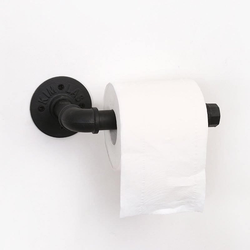 Matowy czarny uchwyt na papier toaletowy, metalowy uchwyt ścienny w stylu vintage industrialnym do łazienki, kuchni, sypialni, odporny na rdzę.