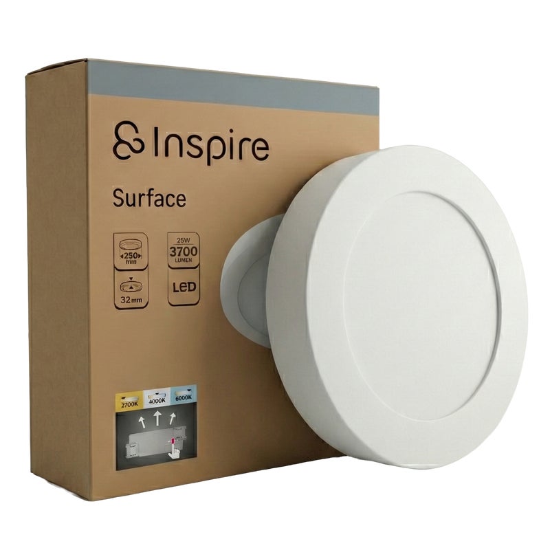 Oprawa natynkowa Surface LED 3700 lm 25W barwa od ciepłej do zimnej 25 cm biała IP20 Inspire