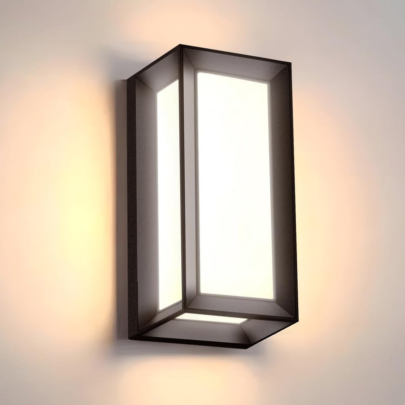 Nowoczesna i wodoodporna lampa ścienna LED zewnętrzna IP65, ABS, czarna, do przedpokoju, wejścia, balkonu