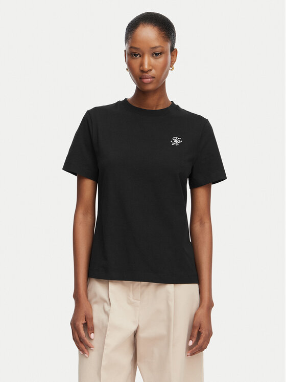Tommy Hilfiger T-Shirt Th Script WW0WW49941 Czarny Regular Fit