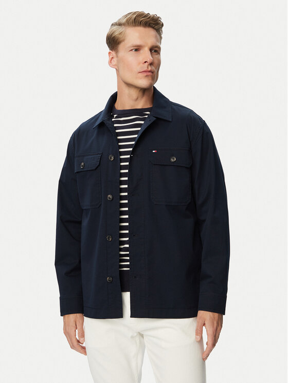 Tommy Hilfiger Kurtka przejściowa Blend MW0MW43471 Granatowy Regular Fit