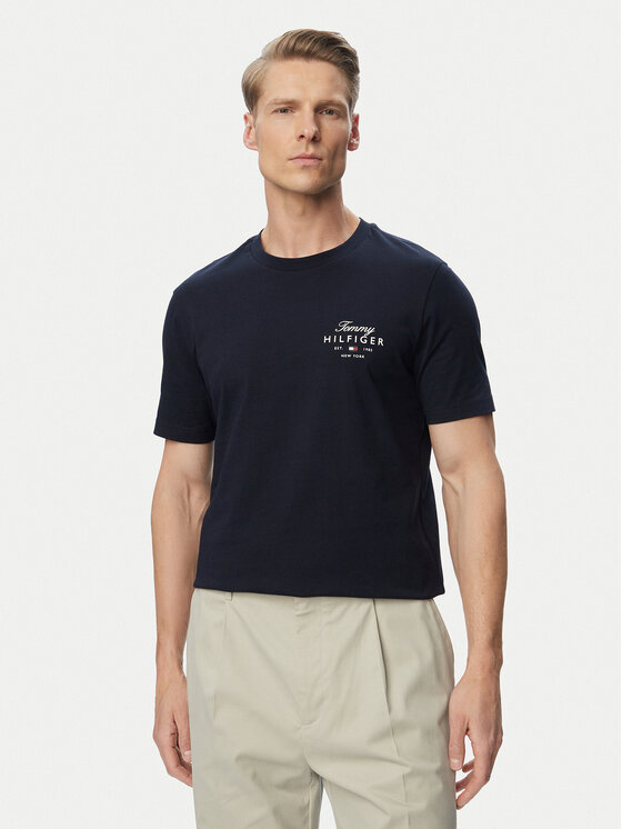 Tommy Hilfiger T-Shirt MW0MW43224 Granatowy Regular Fit