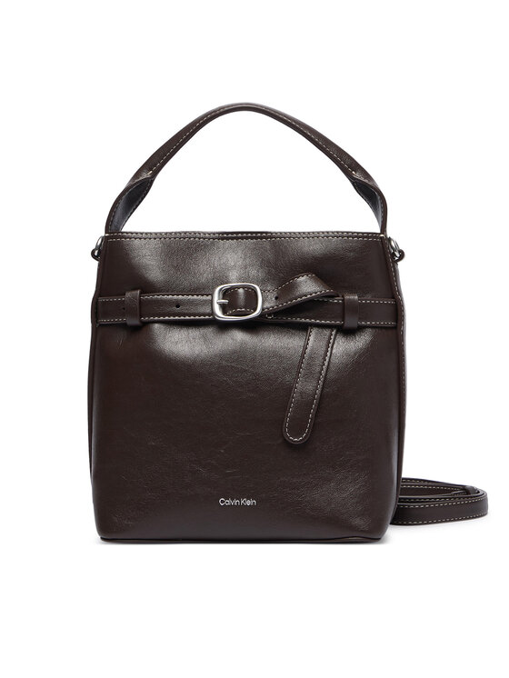 Calvin Klein Torebka Buckle Mini Bucket Crossbody LV04F3550G Brązowy