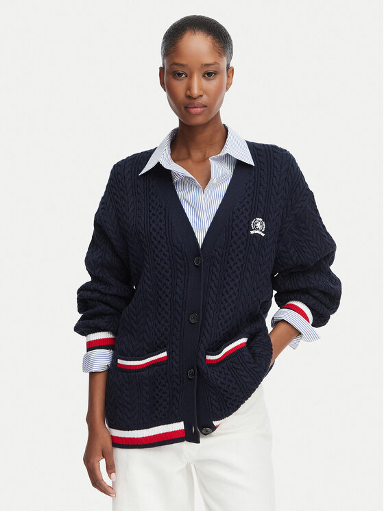 Tommy Jeans Kardigan DW0DW22934 Granatowy Regular Fit