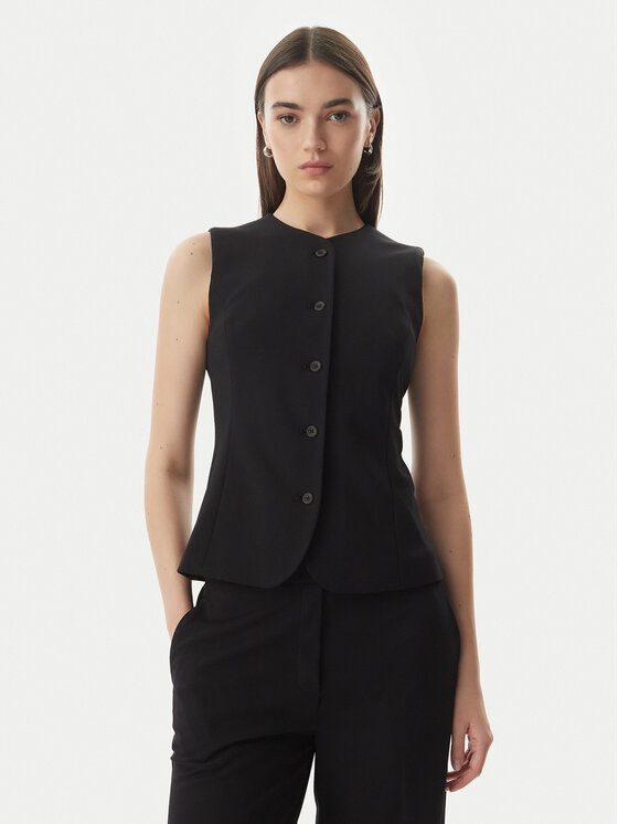 Calvin Klein Kamizelka LV044G414G Czarny Regular Fit