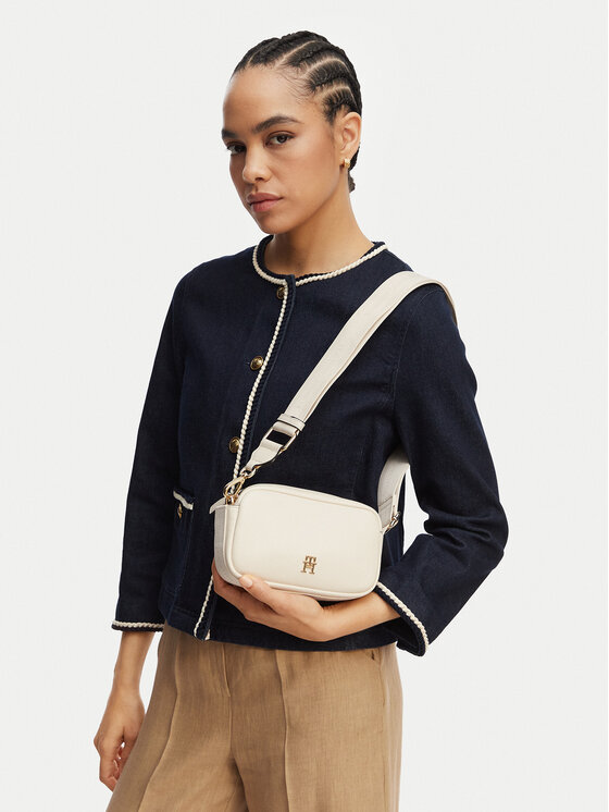 Tommy Hilfiger Torebka Th Logotape Camera Bag AW0AW18741 Biały