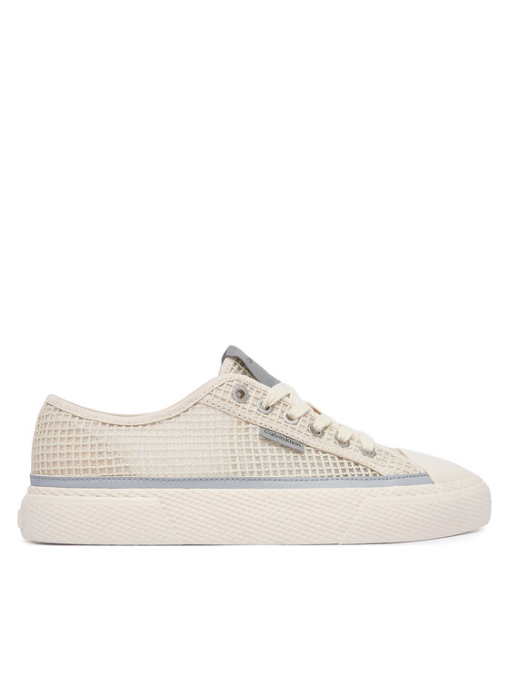 Calvin Klein Trampki Vulc Laceup Low Raffia HW0HW03082 Beżowy