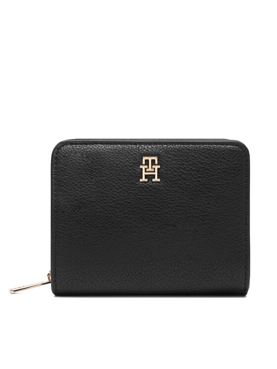 Tommy Hilfiger Portfel Th Icon Med Za W/Flap AW0AW18475 Czarny