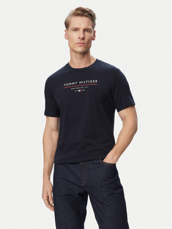 Tommy Hilfiger T-Shirt Brand Love MW0MW44359 Granatowy Regular Fit