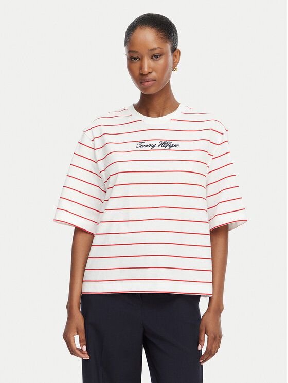 Tommy Hilfiger T-Shirt Classic WW0WW50948 Biały Relaxed Fit