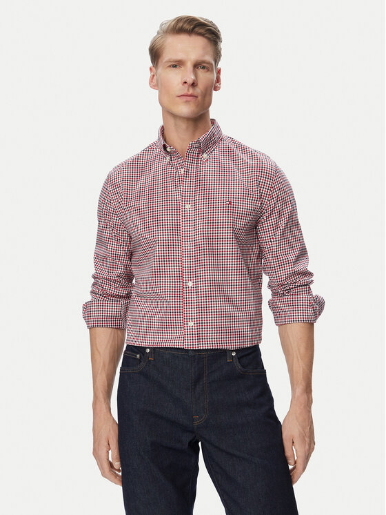 Tommy Hilfiger Koszula Gingham MW0MW43319 Czerwony Regular Fit
