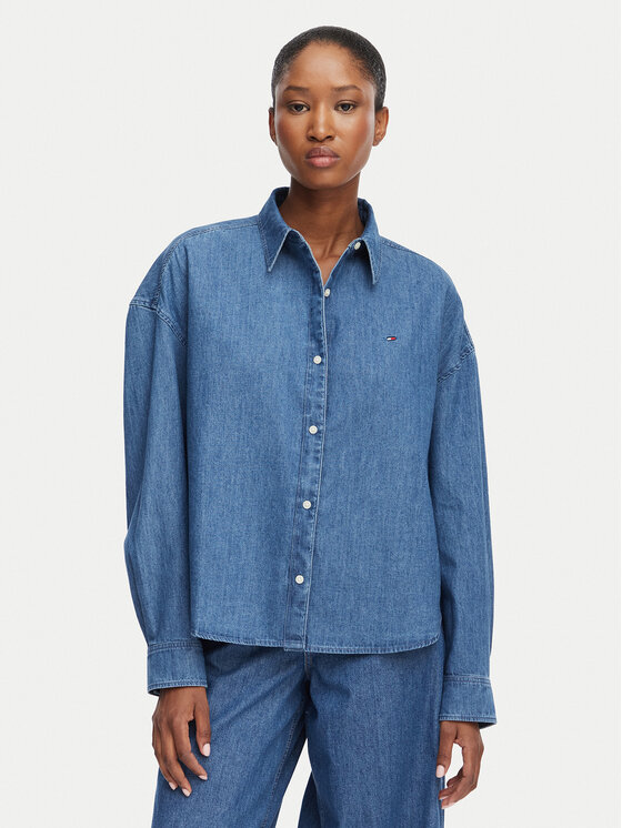 Tommy Hilfiger Koszula jeansowa WW0WW50528 Niebieski Boxy Fit