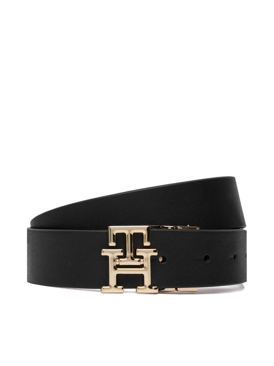 Tommy Hilfiger Pasek Th Logo Rev 3.0 Pebble AW0AW18691 Czarny