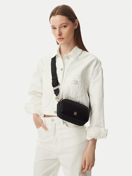 Tommy Hilfiger Torebka Th Logotape Camera Bag AW0AW18741 Czarny