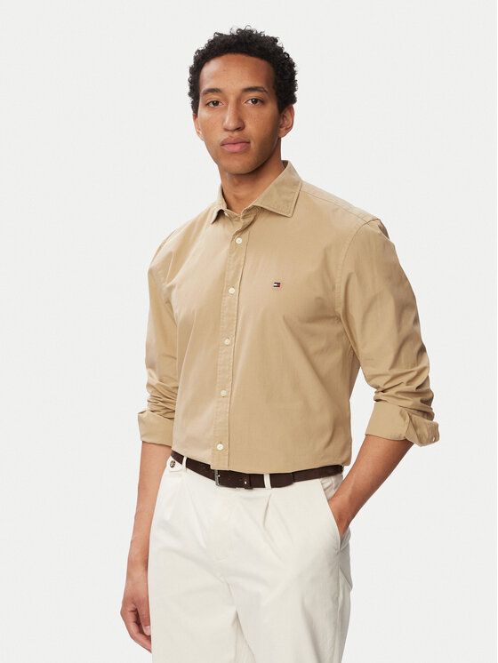 Tommy Hilfiger Koszula Gmd MW0MW43298 Beżowy Regular Fit
