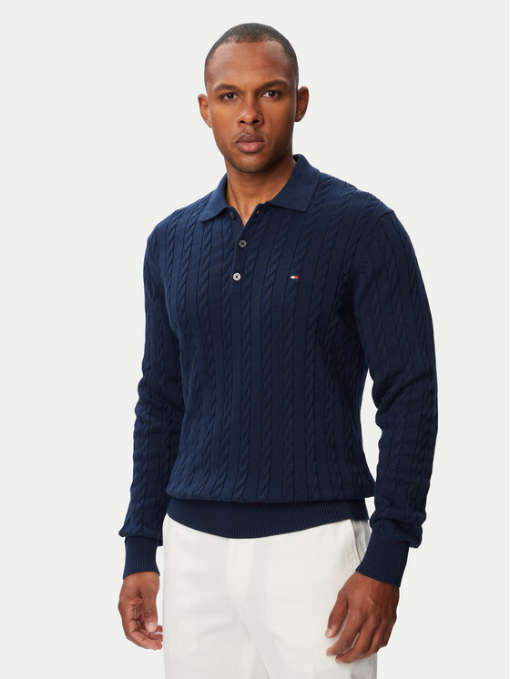 Tommy Hilfiger Sweter Classic MW0MW41955 Granatowy Regular Fit