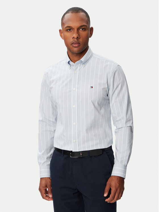 Tommy Hilfiger Koszula Performance MW0MW43430 Niebieski jasny Slim Fit
