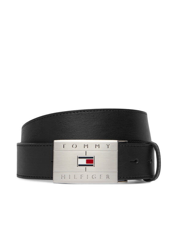 Tommy Hilfiger Pasek Th Flag Plaque Belt AM0AM14322 Czarny