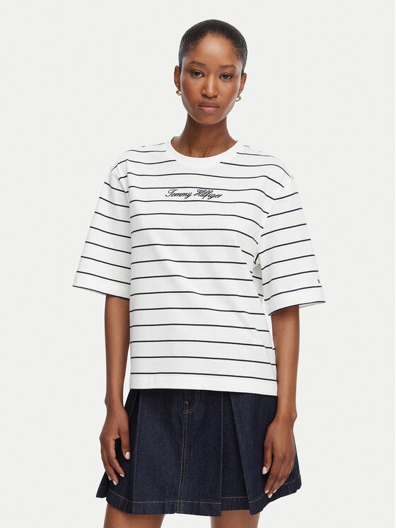 Tommy Hilfiger T-Shirt Classic WW0WW50948 Biały Relaxed Fit