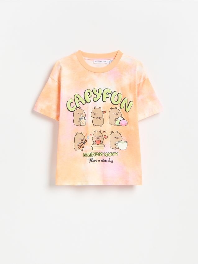 Reserved - T-shirt Kapibara CapyFun - wielobarwny