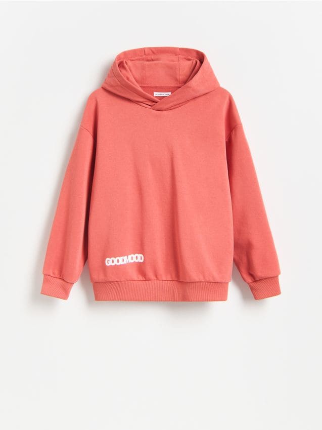 Reserved - Bluza z kapturem - koralowy