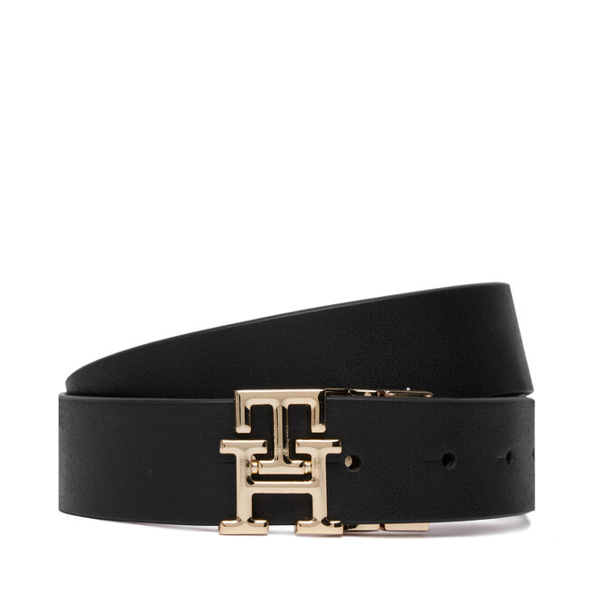 Pasek Tommy Hilfiger Th Logo Rev 3.0 Pebble AW0AW18691 Czarny