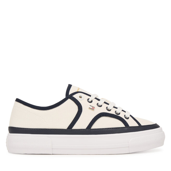Tenisówki Tommy Hilfiger Platform Vulc Piping FW0FW09394 Biały