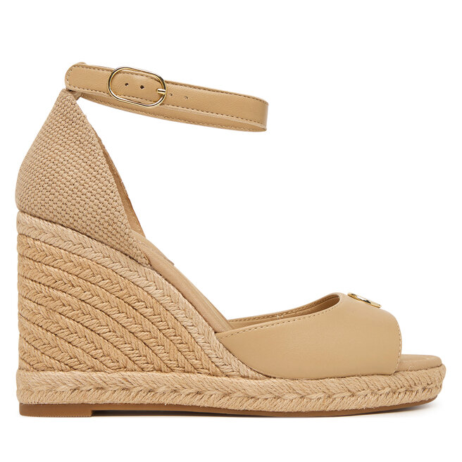 Espadryle Tommy Hilfiger Plate High Wedge Espad FW0FW09517 Beżowy jasny