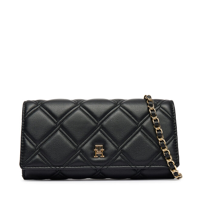 Torebka Tommy Hilfiger Th Feminine Wallet On Chain AW0AW18795 Czarny