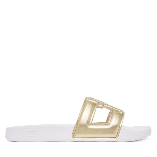Klapki Tommy Hilfiger Monogram Pool Slide FW0FW09525 Złoty