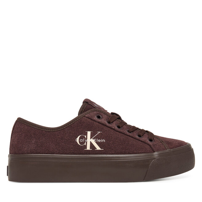 Tenisówki Calvin Klein Vulc Flatf Laceup Suede HW0HW03088 Bordowy