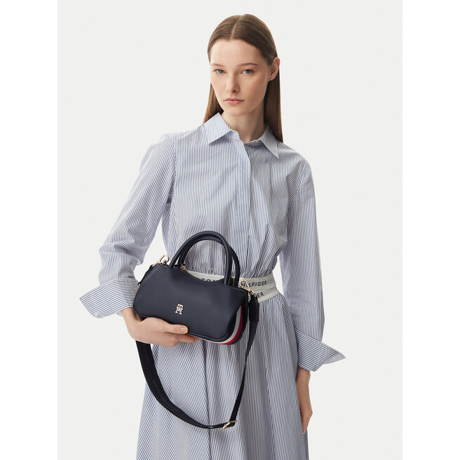Torebka Tommy Hilfiger Th Logotape Mini Satchel AW0AW18743 Granatowy