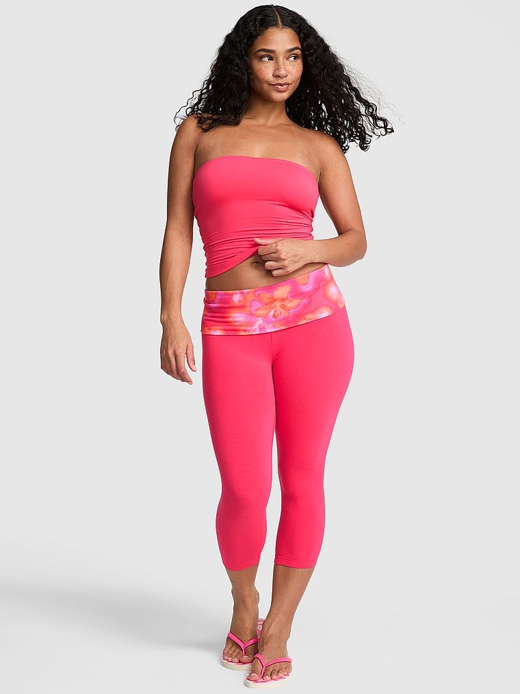 Legginsy capri z wywijanym pasem All-Day Cotton