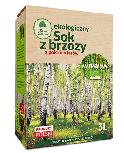 Dary Natury Ekologiczny Sok z brzozy naturalny - 3 l - cena, opinie, właściwości