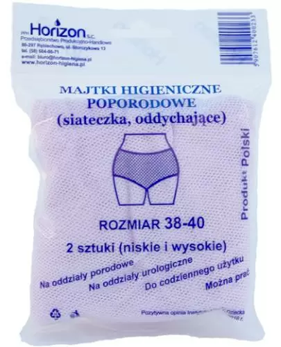 Horizon majtki siatkowe higieniczne poporodowe rozmiar 38-40 2 sztuki