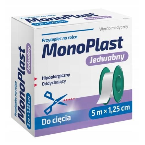 MonoPlast Przylepiec jedwabny 5 m x 1,25 cm, 1 szt.