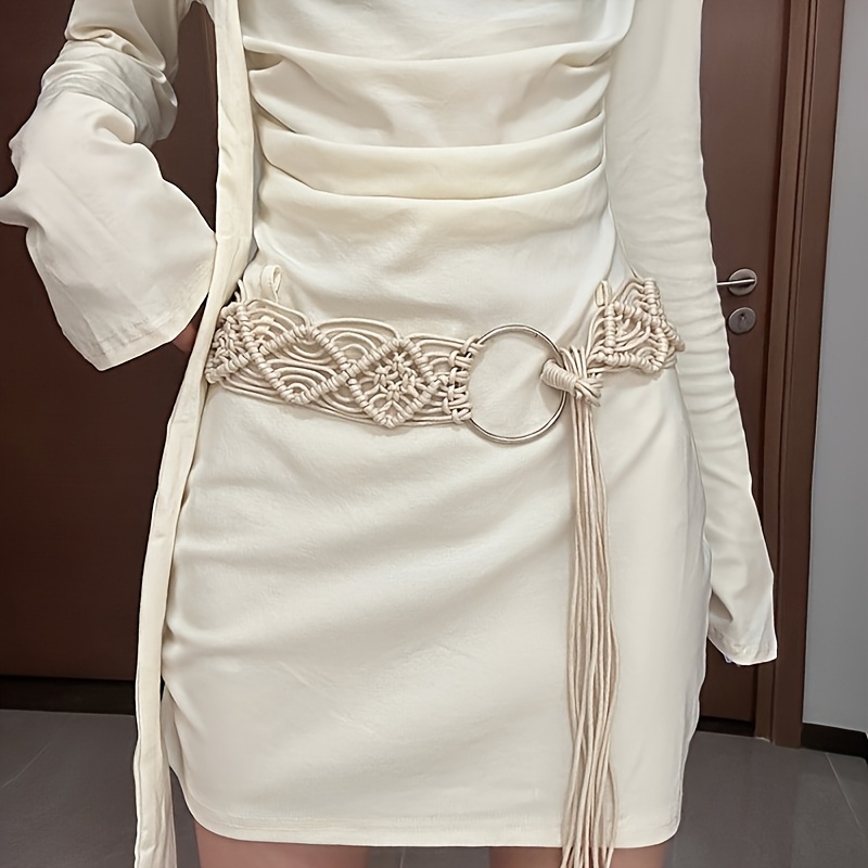 TEMU 1 szt. Pasek Damski, Styl , Pasek z Pętelką, Y2K Vintage, Regulowany Pasek, Stylowy Design, Uniwersalny Pasek do Spódnic, Idealny na Codzienne
