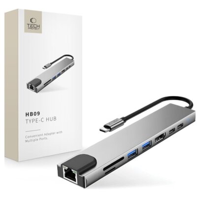 Stacja dokująca TECH-PROTECT HB09 USB Typu C, Pasywna