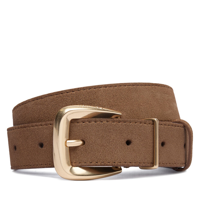 Pasek Calvin Klein Hw End Tip Buckle Suede 30Mm LV04F7114G Brązowy