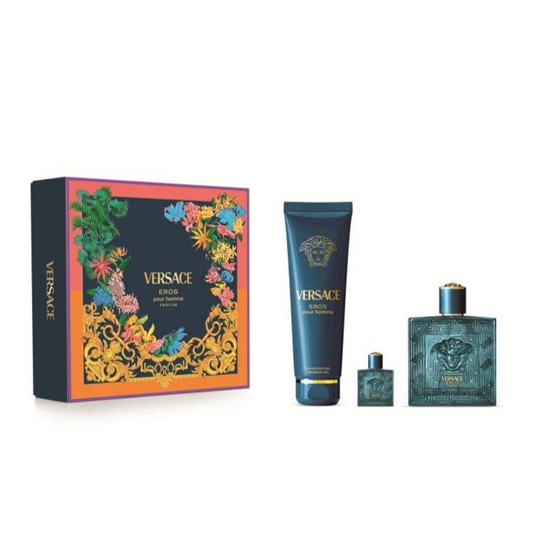 Eros Pour Homme zestaw woda toaletowa spray 100ml + żel pod prysznic 150ml + woda toaletowa 5ml