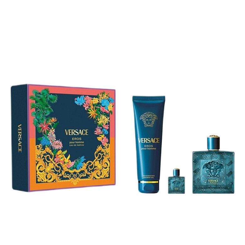 Eros Pour Homme zestaw woda perfumowana spray 100ml + żel pod prysznic 150ml + miniatura wody perfumowanej spray 5ml